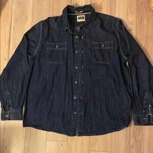 Wrangler Indigo Denim Jacket Button Up Size XL